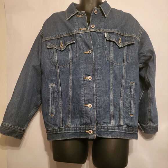 Levis Silvertab Trucker Jacket Baggy Insulated Lined Blue Small $98 New